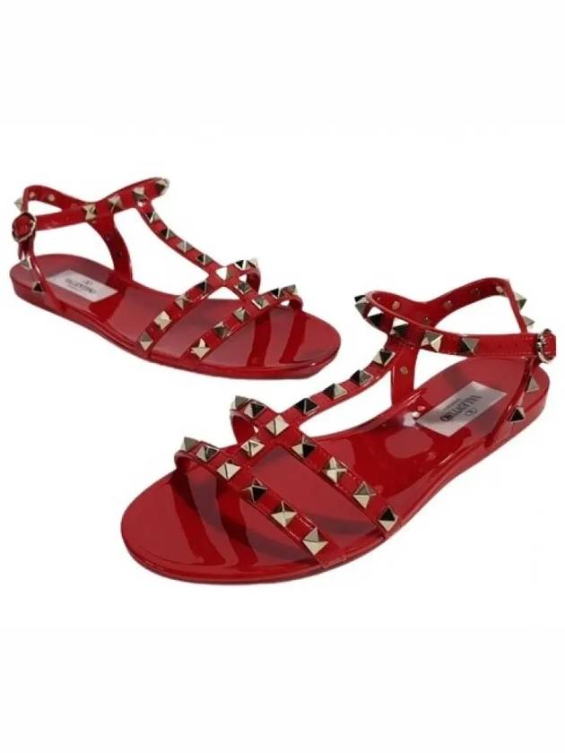 S0H38 PVS JU5 Studded Sandals Red - VALENTINO - BALAAN 5