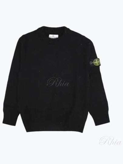 Kids Motif Wappen Knit Top Black - STONE ISLAND - BALAAN 2