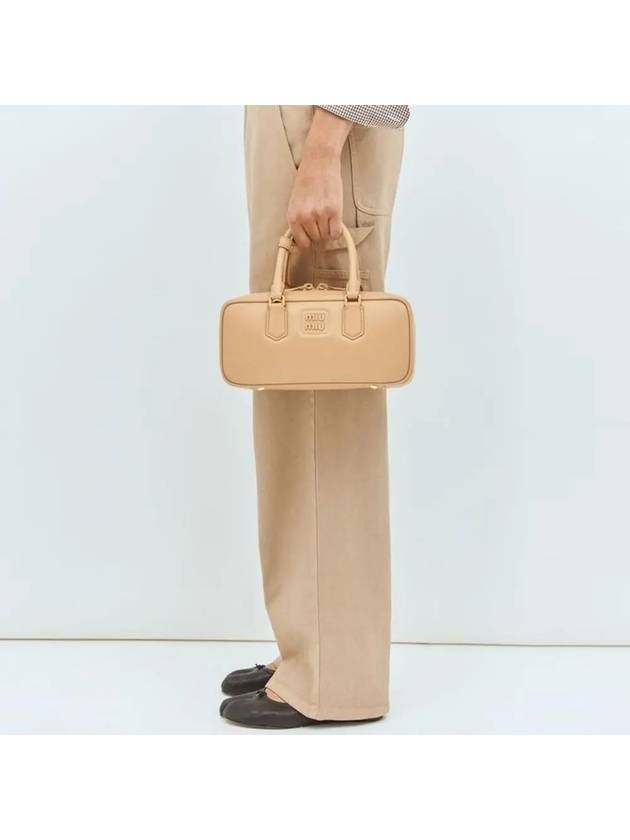 Arcadie Leather Tote Bag Beige - MIU MIU - BALAAN 4