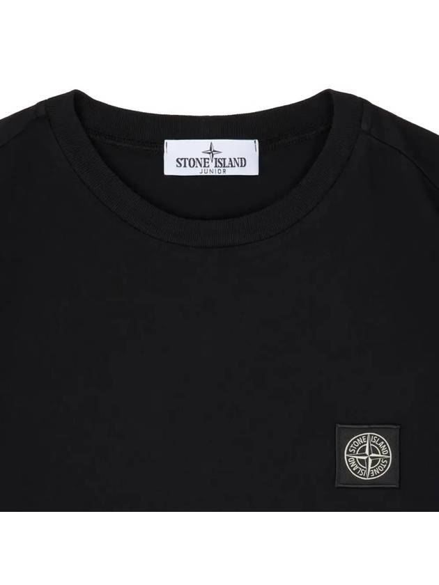 Kids Logo Patch Short Sleeve T-Shirt Black - STONE ISLAND - BALAAN 5