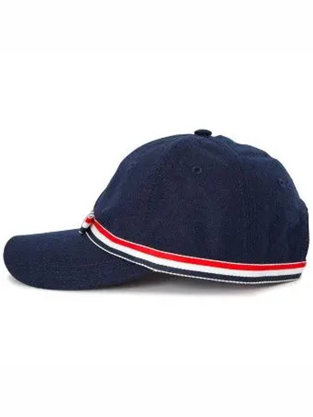 Bow Grosgrain Wool Flannel Ball Cap Navy - THOM BROWNE - BALAAN 4