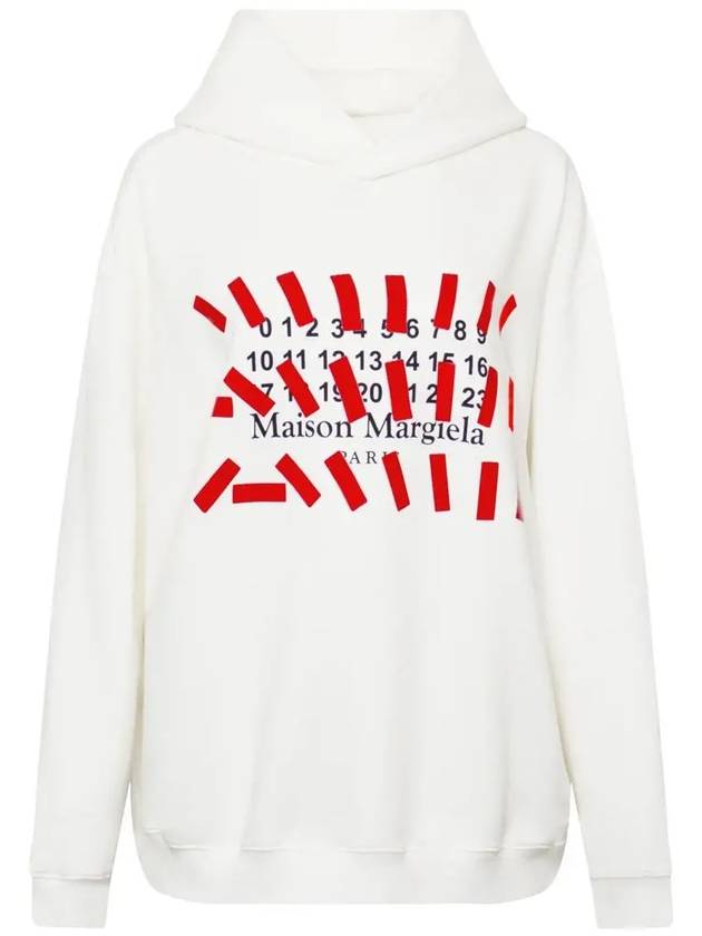 Logo Tape Print Oversized Hoodie White - MAISON MARGIELA - BALAAN 2