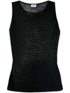 Cassandre Embroidered Logo Wool Sleeveless Black - SAINT LAURENT - BALAAN 1