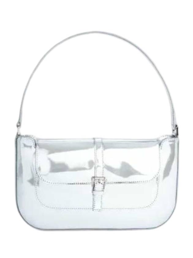 Miranda Leather Shoulder Bag Metallic Silver - BY FAR - BALAAN 1