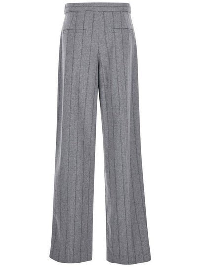 Grey Pants With Belt Loops In Wool Blend Woman - BRUNELLO CUCINELLI - BALAAN 2