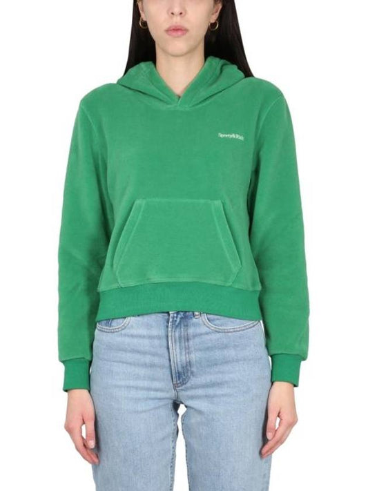 Serif Embroidered Logo Hoodie Green - SPORTY & RICH - BALAAN 1