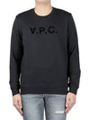 Men's VPC Logo Print Crew Neck Sweatshirt Black - A.P.C. - BALAAN 2