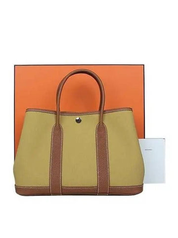 H069573CKBG Negonda Palladium Hardware Ginger Gold Garden Party 30 Tote Bag - HERMES - BALAAN 1