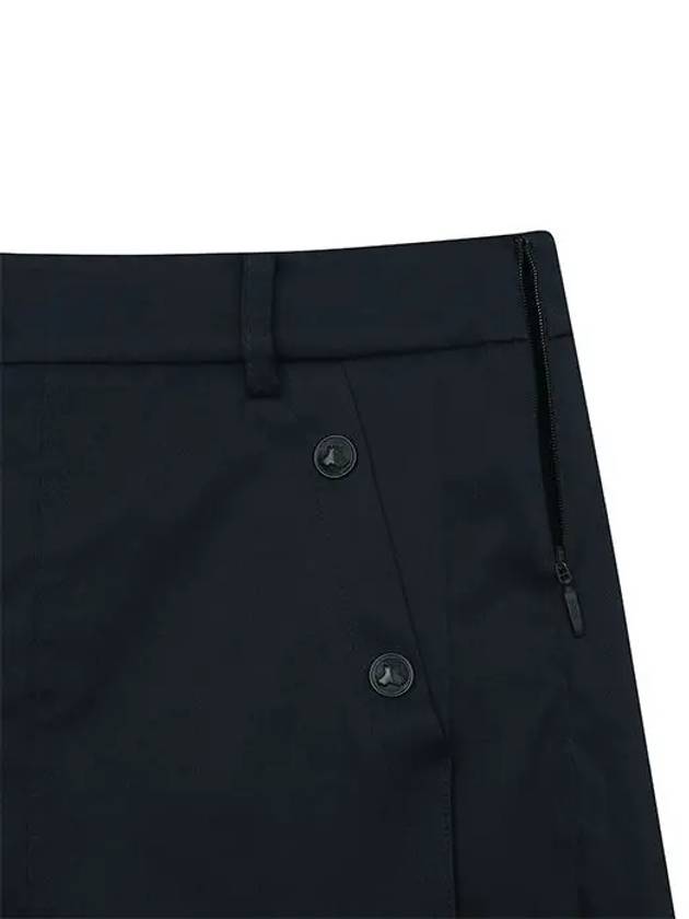 5-quarter A-line cotton touch poly shorts 5704LZWPNAVY - BLACK&WHITE - BALAAN 3