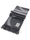 Maxi Monogram Jacquard Wool Muffler Gray - TOTEME - BALAAN 4