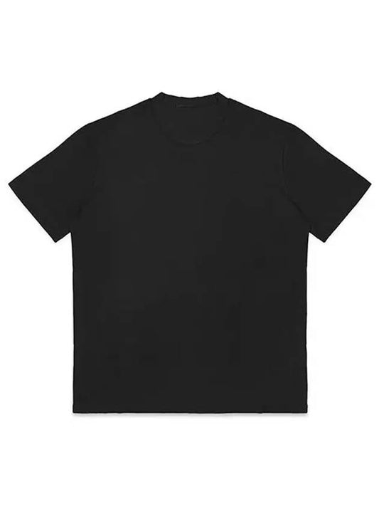 Men's Back Logo Label Cotton Short Sleeve T-Shirt Black - TEN C - BALAAN 2