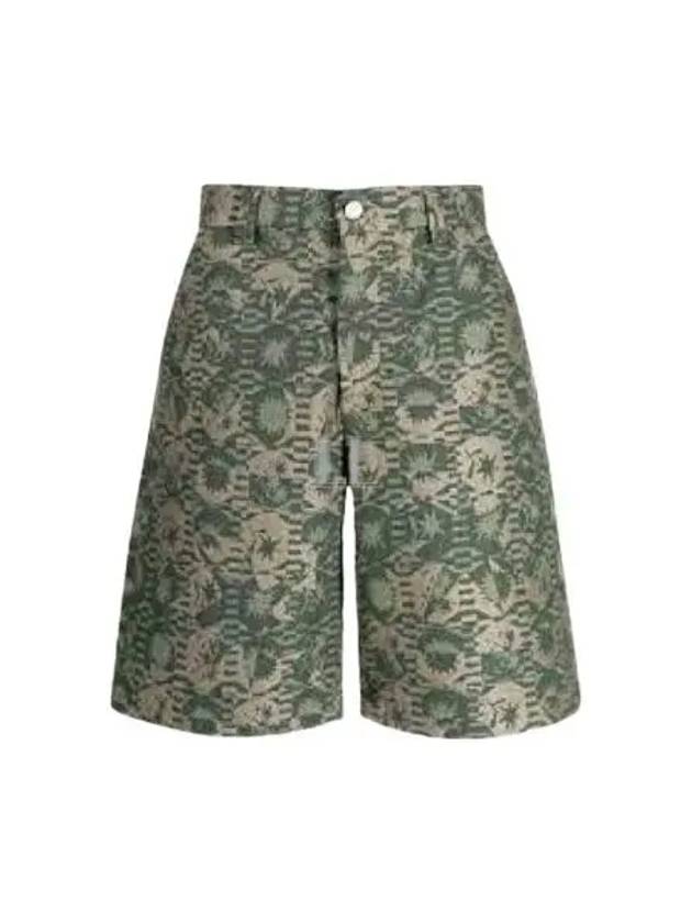 Le Tecido Jacquard Sunny Flower Cotton Shorts Khaki - JACQUEMUS - BALAAN 2