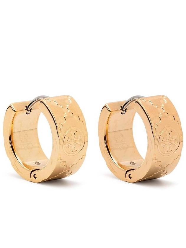 Monogram Hoop Earrings Gold - TORY BURCH - BALAAN 3