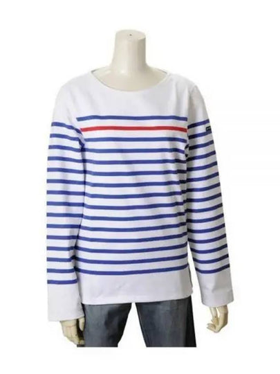 Striped Cotton Long Sleeve T-Shirt Blue White - SAINT JAMES - BALAAN 2