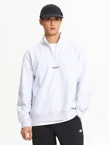 NBNCE42923 UNI brushed half zip up LGRAY - NEW BALANCE - BALAAN 1