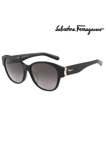 Salvatore Ferragamo Gray Round Ladies Sunglasses SF974SA 001 58 - SALVATORE FERRAGAMO - BALAAN 2