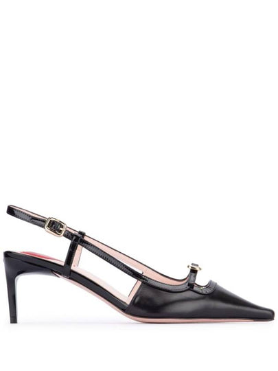 Viv' Canard Metal Mini Buckle Slingback Heel Black - ROGER VIVIER - BALAAN 2