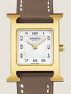 H Hour Heure 25mm PM Small Etoope Gold Frame Gilt Wristwatch - HERMES - BALAAN 1