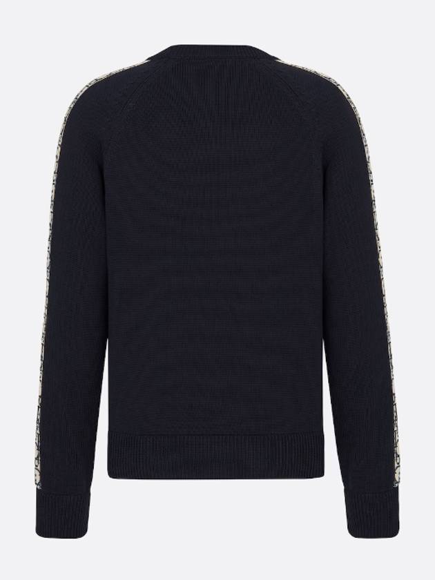 Oblique Inserts Cotton Jersey Sweatshirt Deep Blue - DIOR - BALAAN 3