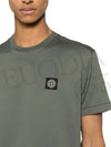 Logo Patch Short Sleeves T-Shirt Green - STONE ISLAND - BALAAN 8