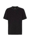 FF Logo Pique Short Sleeve T-Shirt Black - FENDI - BALAAN 2