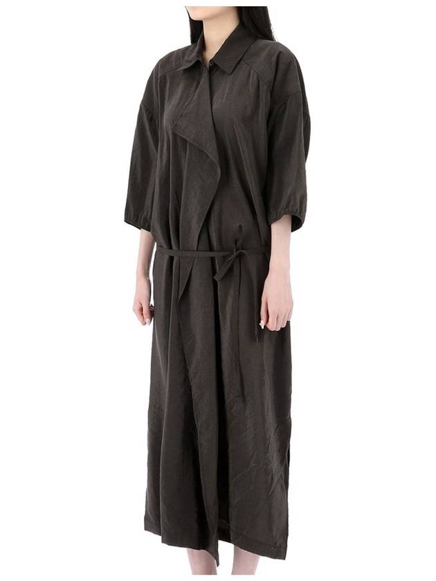 Asymmetrical Shirt Midi Dress Dark Espresso - LEMAIRE - BALAAN 4