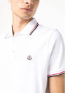 Logo Patch Short Sleeve Polo Optical White - MONCLER - BALAAN 3