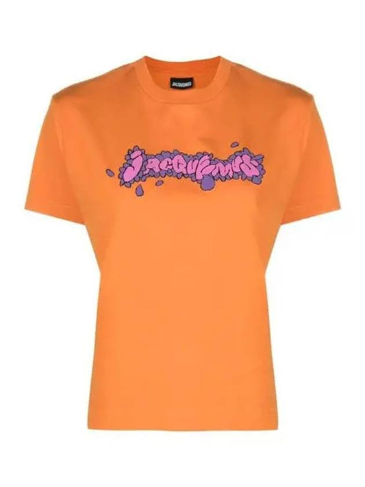 Le Desenho Logo Print Cotton Jersey Short Sleeve T-shirt Orange - JACQUEMUS - BALAAN 2