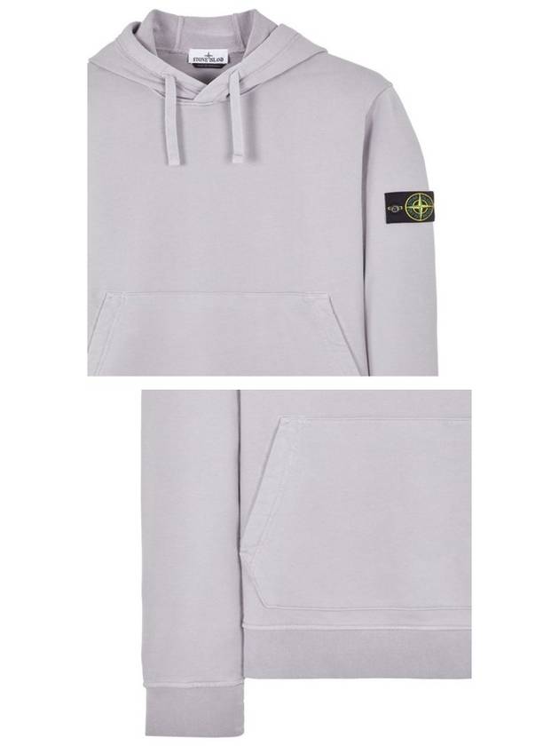 Logo Patch Drawstring Hoodie Polvere - STONE ISLAND - BALAAN 6