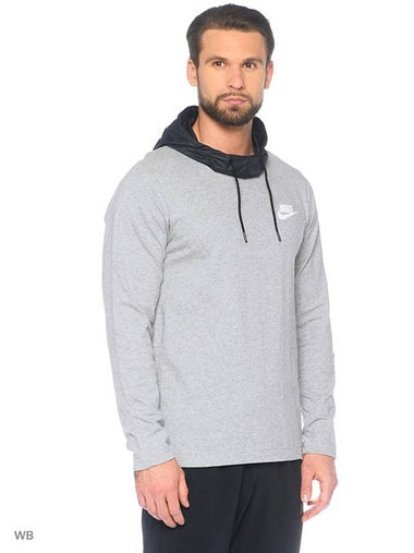 01831855063Advance 15 Top Hooded TshirtGrey Black - NIKE - BALAAN 1