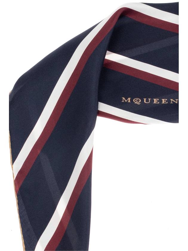 Alexander McQueen Silk Scarf, Women's, Navy Blue - ALEXANDER MCQUEEN - BALAAN 4