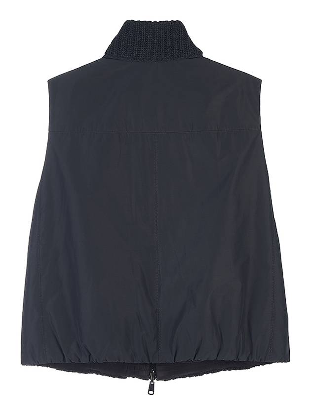 Women's Reversible High Neck Zip-Up Vest Black - BRUNELLO CUCINELLI - BALAAN 4