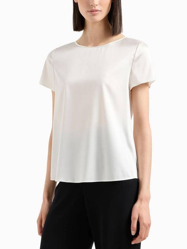 Round Neck Short Sleeve T-Shirt White - EMPORIO ARMANI - BALAAN 5