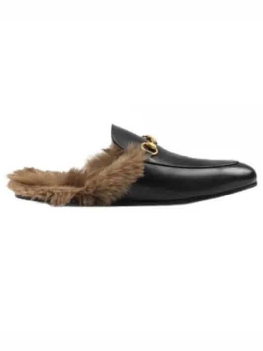 Prince Town Fur Leather Bloafers Black - GUCCI - BALAAN 2