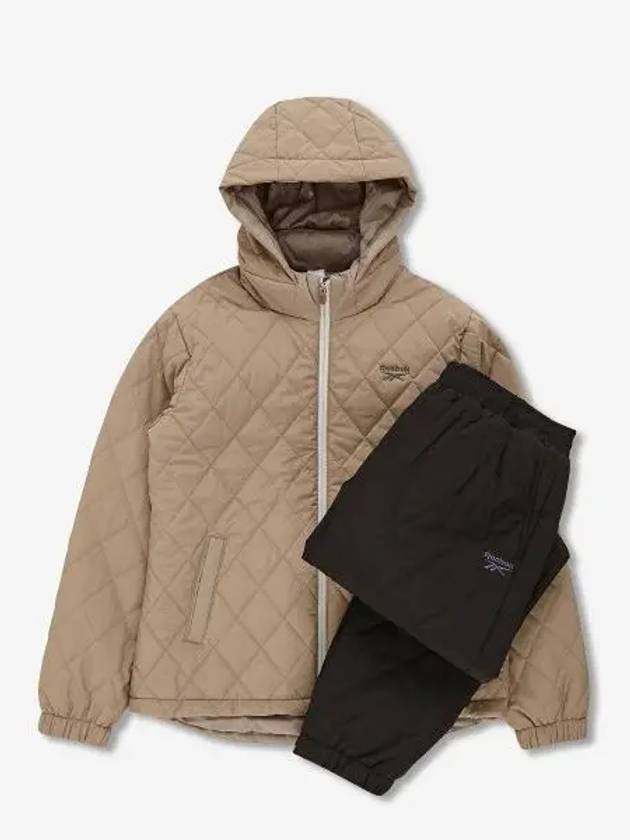 Hooded quilted padded tracksuit women s beige black - REEBOK - BALAAN 1