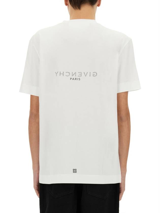 Men's Reverse Logo Round Slim Short Sleeve T-Shirt White - GIVENCHY - BALAAN 8