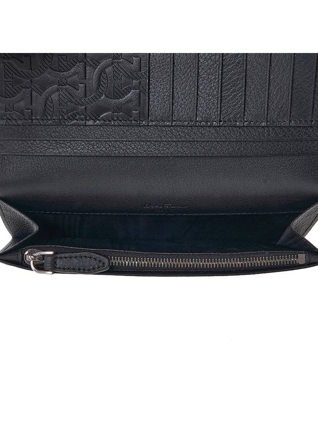 Gancini Monogram Long Wallet Black - SALVATORE FERRAGAMO - BALAAN 9