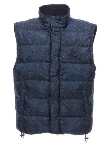 Paisley Padding Vest Navy - ETRO - BALAAN 1