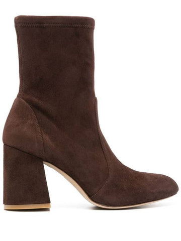 Stuart Weitzman Flareblock Boots In Suede - STUART WEITZMAN - BALAAN 1