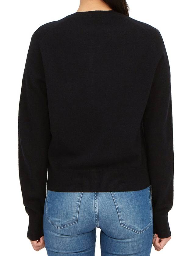 Face Patch Crop Cardigan Black - ACNE STUDIOS - BALAAN 6