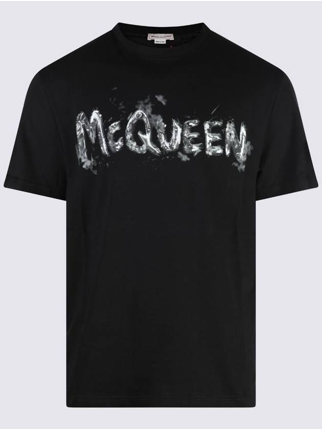 Logo Print Short Sleeve T-Shirt Black - ALEXANDER MCQUEEN - BALAAN 2