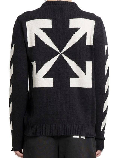 Diag Arrow Crewneck Knit Top Black - OFF WHITE - BALAAN 2