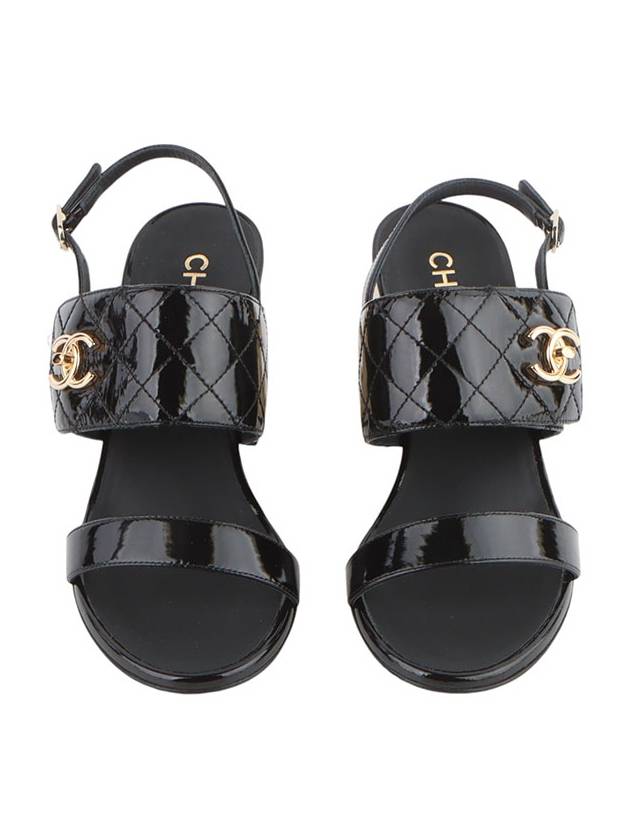 G39730 CC Turnlock Patent Quilted Strap Sandals 37 1 2 companies 33470Y - CHANEL - BALAAN 2