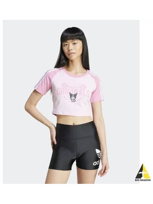 adidas Kuromi Crop Baby Tee Pink JH0570 - ADIDAS - BALAAN 1