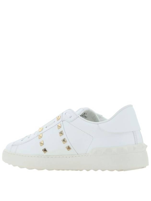 Rockstud Untitled Calfskin Low Top Sneakers White - VALENTINO - BALAAN 8