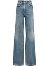 Logo 5 Pocket Denim Straight Jeans Sky Blue - PRADA - BALAAN 1