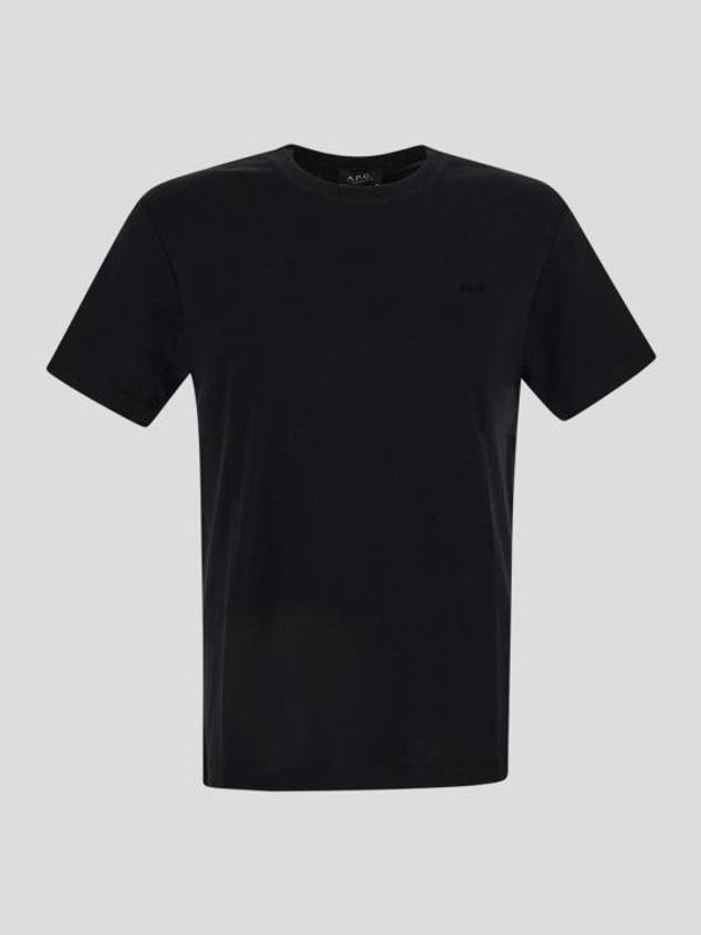 Lewis Cotton Short Sleeve T-Shirt Black - A.P.C. - BALAAN 2