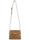 Manhattan Mini Embossed Gold-Tone Logo Leather Cross Bag Brown - SAINT LAURENT - BALAAN 4