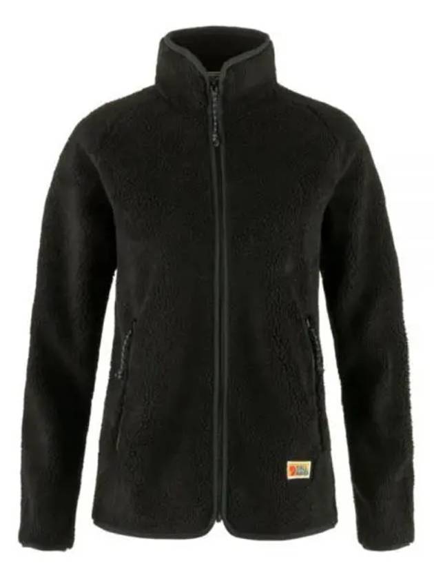 Women's Vardag Pile Fleece Zip-Up Jacket Black - FJALL RAVEN - BALAAN 2