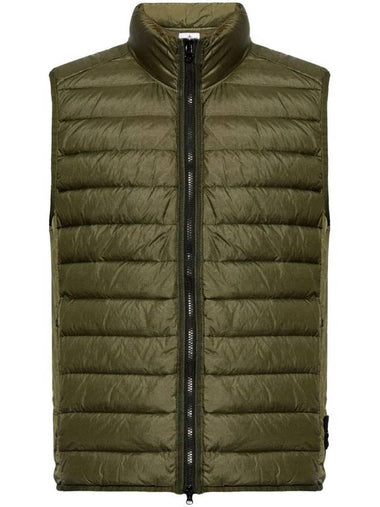 Loom Woven Chambers Recycled Nylon Down TC Vest Green - STONE ISLAND - BALAAN 1